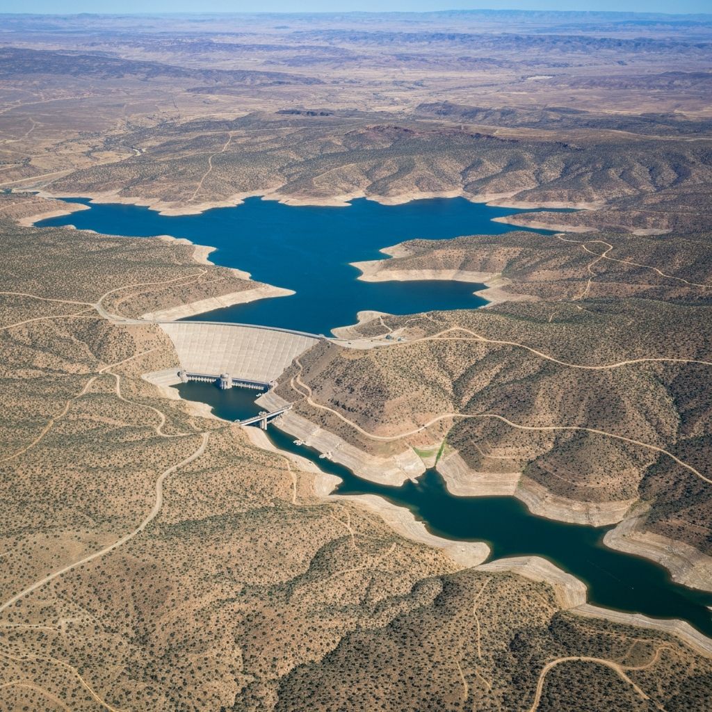 Fontenelle Reservoir aerial view